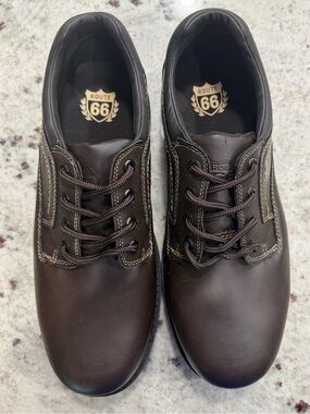 Route 66 Men's Chocolate Brown Lace-Up Derby Shoes Size 12 Medium